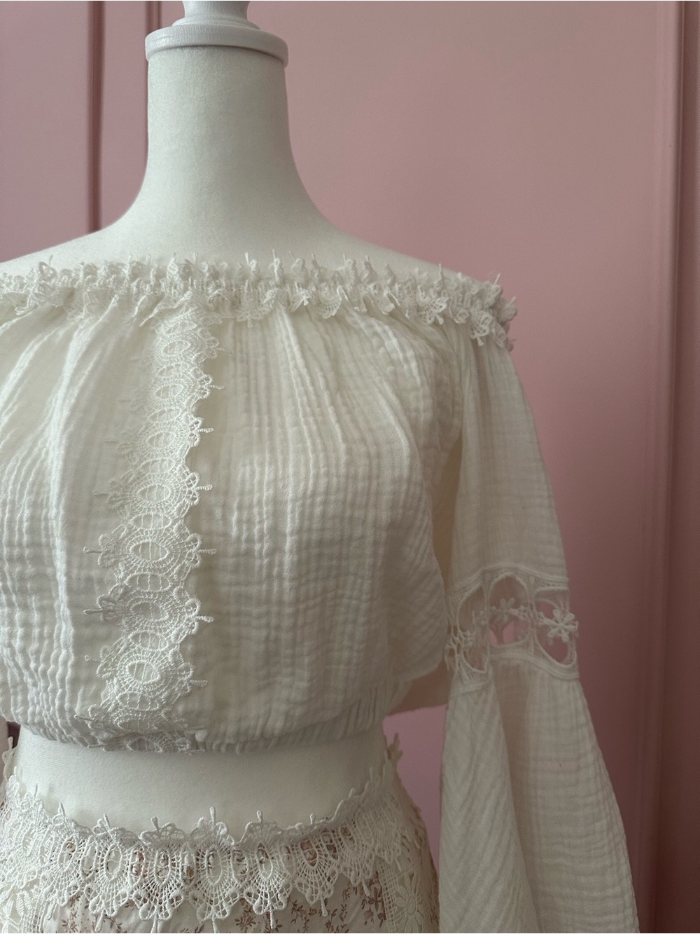 White Off-Shoulder Peasant Top